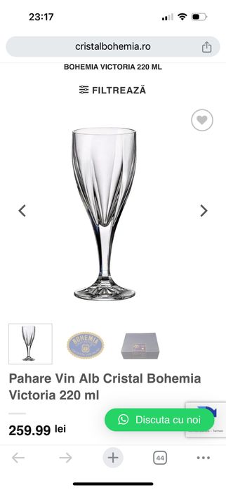 Pahare vin Cristal Bohemia