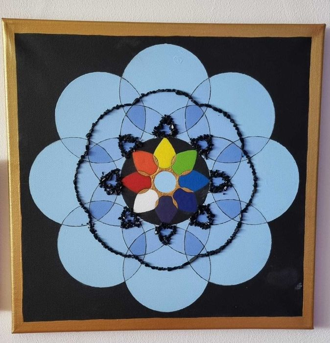 Tablouri UNICE pe panza chanvas negru, TEHNICA ACRILICE