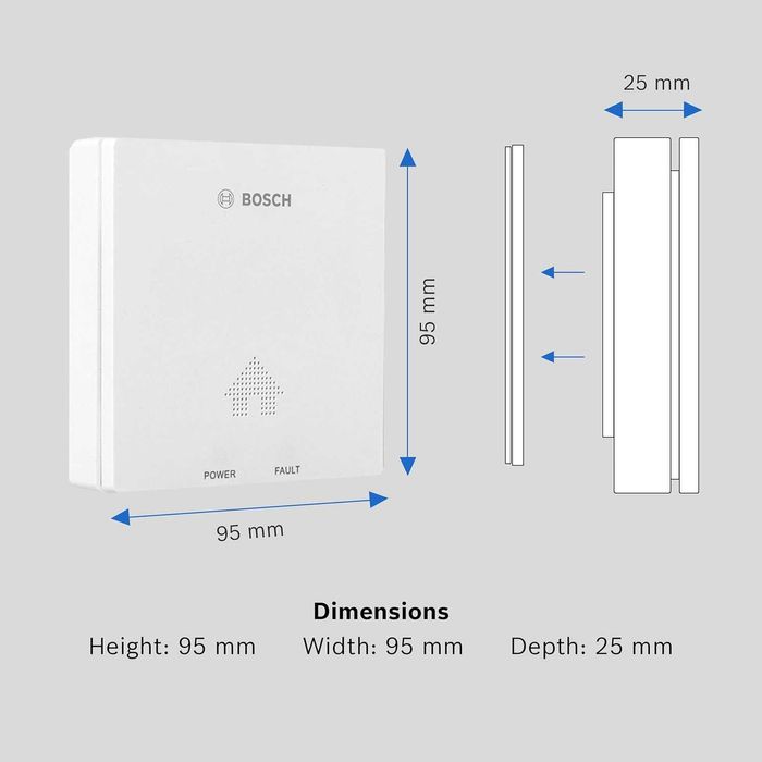 Detector Monoxid de Carbon Bosch D-CO Senzor CO Baterie 8 ani Nou