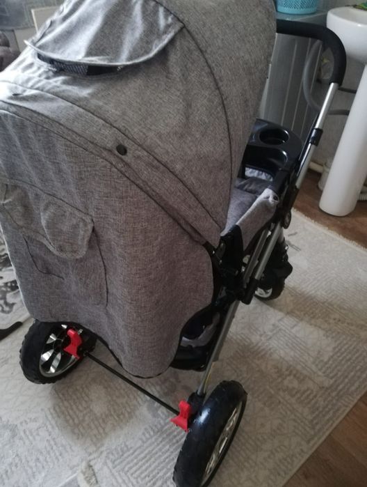 Серый коляска б/у