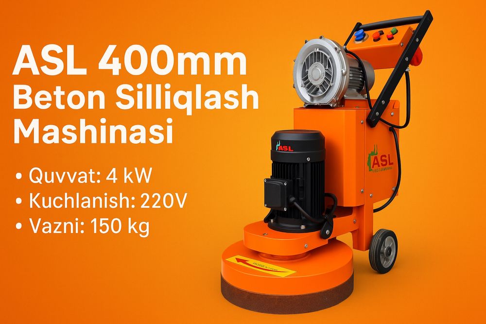 ASL 400mm Beton Shlipofka Mashinasi – 4 kW | 220V | 150 kg
