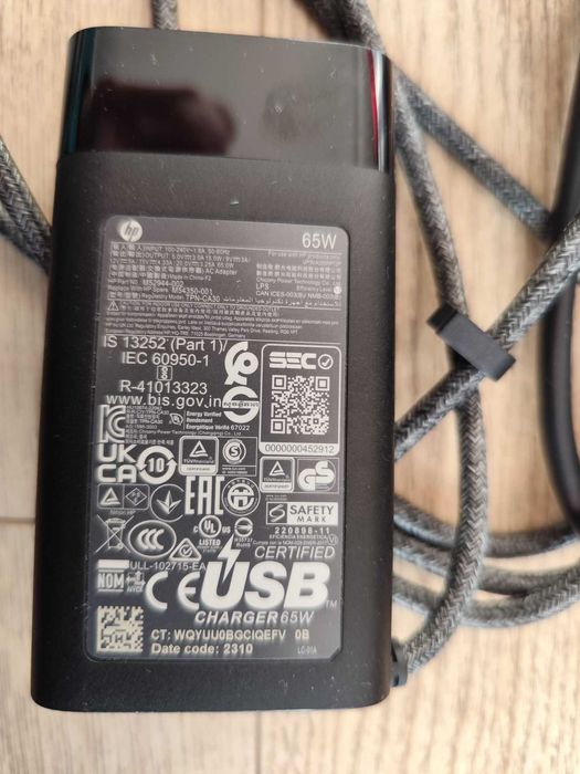 Incarcator laptop HP, USB Type-C, 65W, negru - NOU