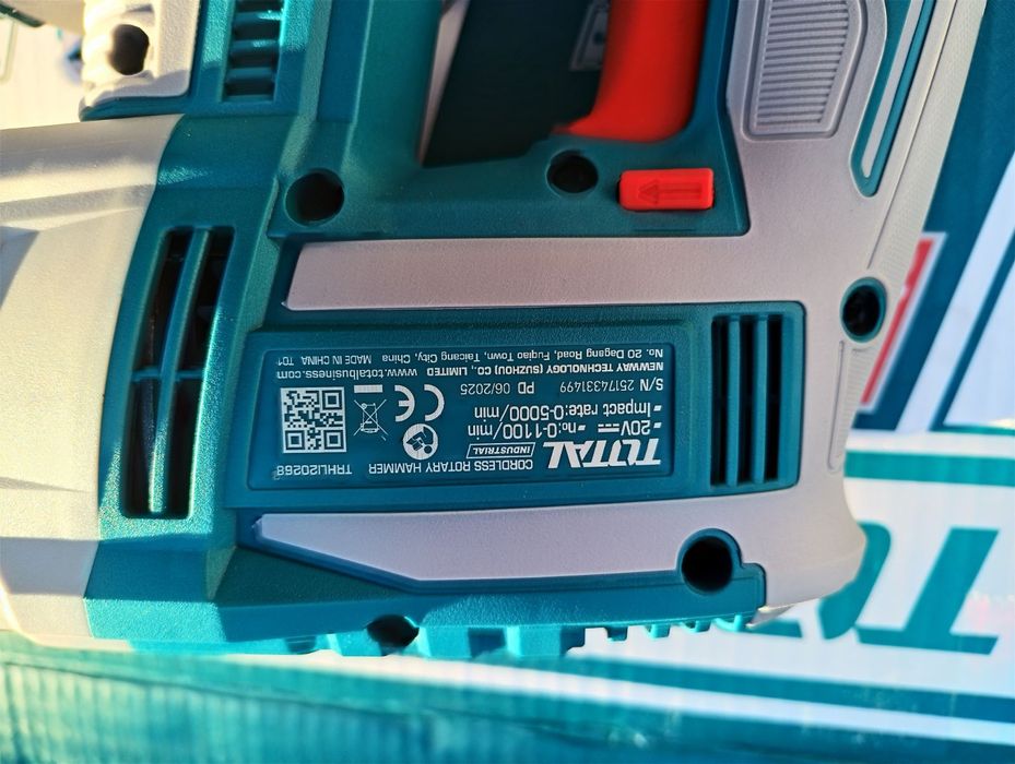 Акумулаторен безчетков перфоратор TOTAL INDUSTRIAL, SDS+, 2.5 J, 20 V