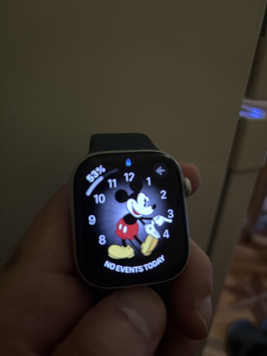 Apple watch 10 silver aluminum case 46 mm gps denim sport band m/l