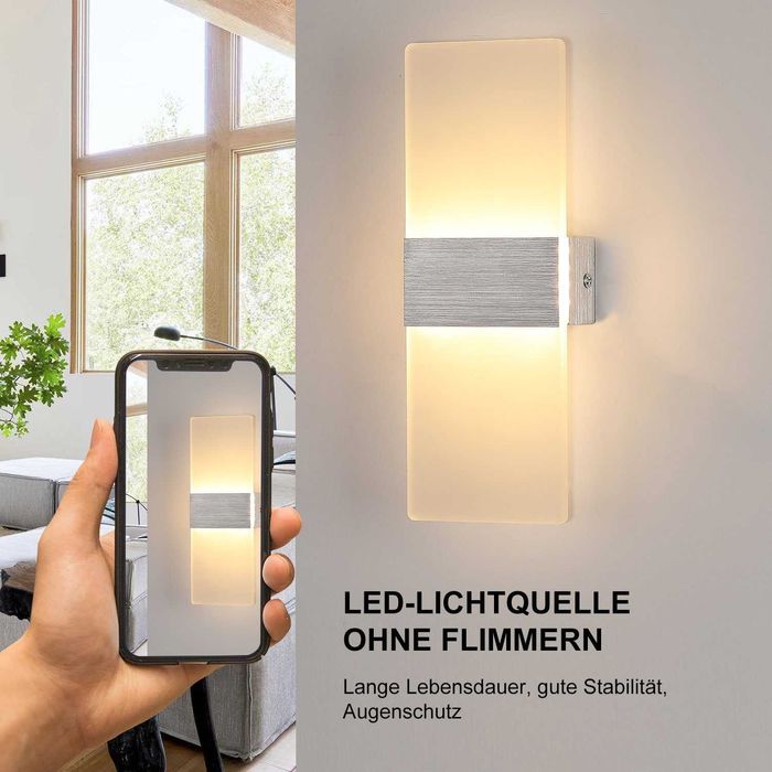 Aplica de perete LED 12W, reglabilă, interior, 3000-6000K