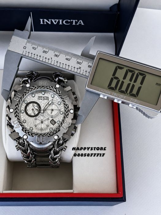 INVICTA Gladiator Silver white dial 60 mm, Инвикта нов мъжки часовник