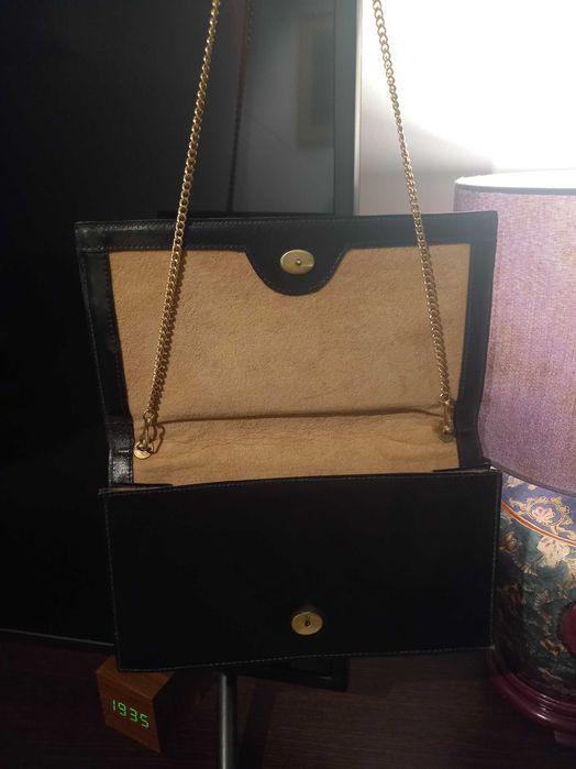Poseta piele Pierre Cardin,  neagră