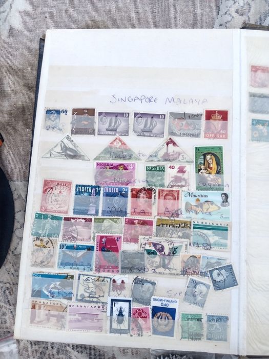 Clasor Timbre Vechi - Colecție Mondială (China, Cipru, Africa, Australia)
