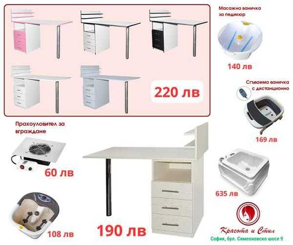 Оборудване за маникюр, педикюр, козметични салони