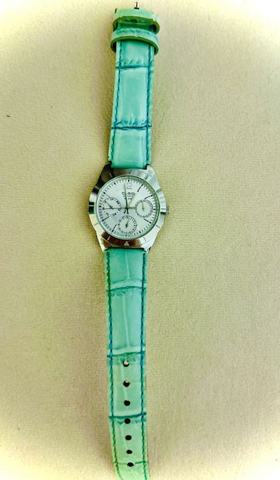 Casco Ceas de Dana cronograf turcoaz cu curea de piele