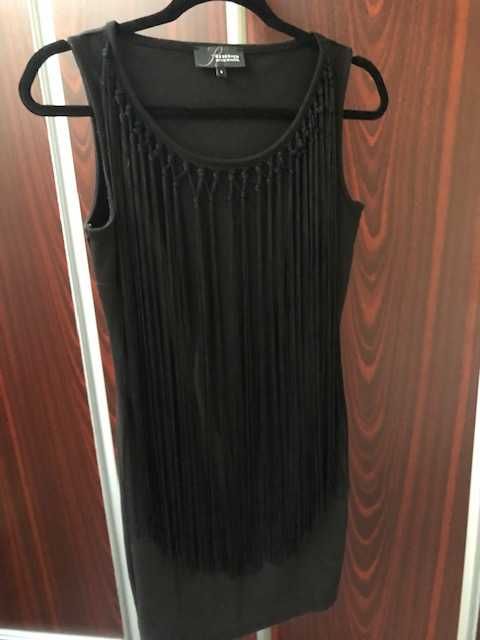 Rochie Orsay neagră cu paiete rotunde, mărime L