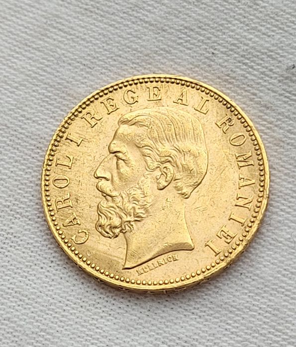 Moneda 20 lei 1890 Aur Carol l bani vechi bancnota