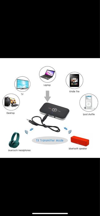 adaptor bluetooth transmitator receptor receiver audio 2 in 1