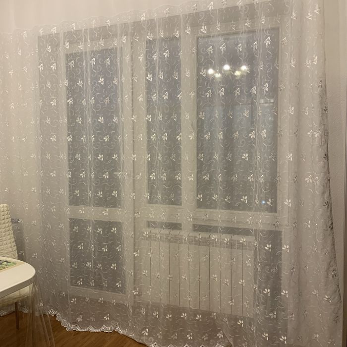 Тюль цвет белый