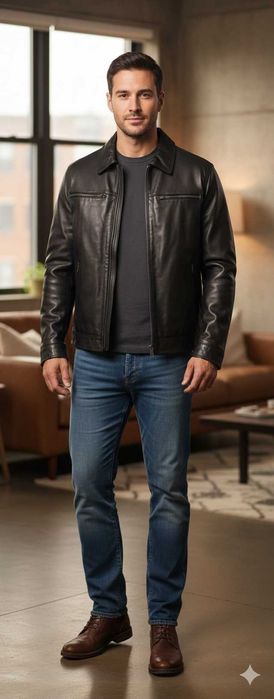 Мужская кожаная  куртка Andrew Marc New York