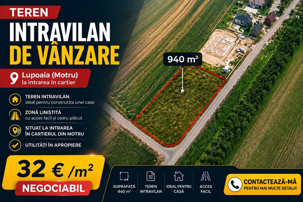Vand teren intavilan zona lupoaia (intrare in cartier)negociabil!