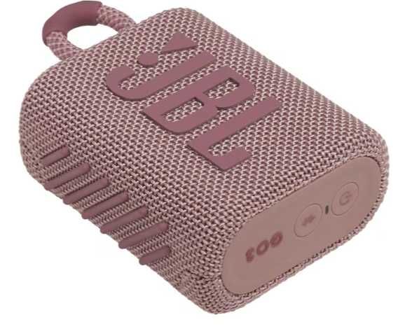 Преносима тонколона JBL Go 3 Eco, Bluetooth. IP67, 5H, Розов