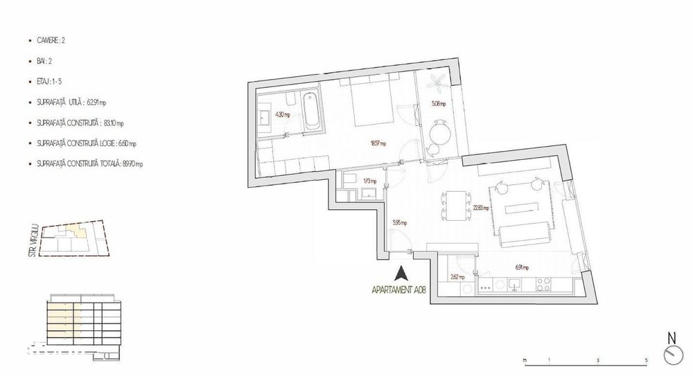 2 Camere || 2 Bai || Bucatarie Separata || Virgiliu
