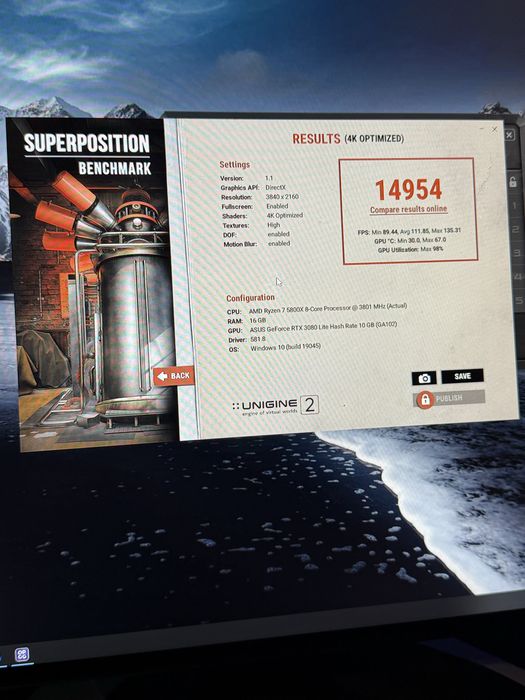 Видеокарта: 3080 strix 10GB