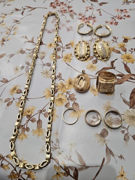 Bijuterii aur 14k (585) 420 lei/ gr pret fix lant cercei ghiul