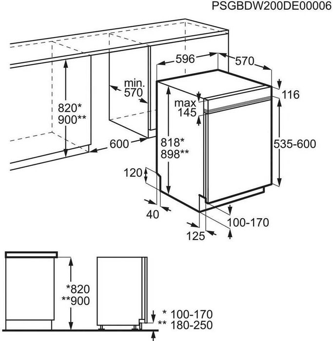 Съдомиялна за под плот AEG FUS6491AZM 60см.
