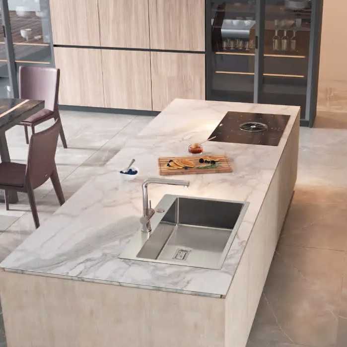 Chiuveta bucatarie inox CookingAid Box Lux 74 cu montaj pe/sub blat