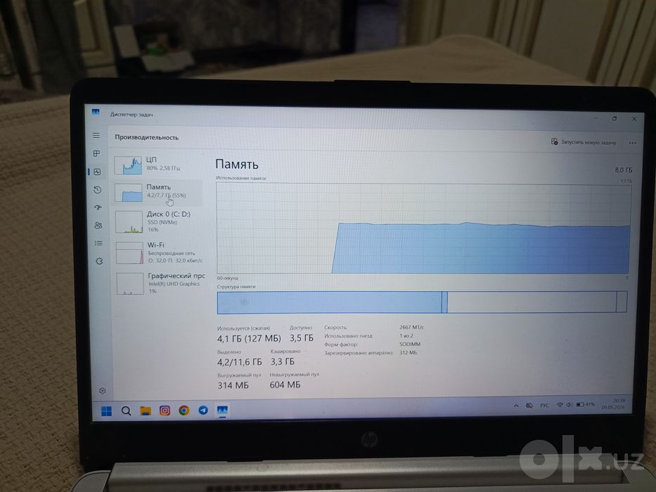 HP notebook sotiladi yaxshi holatda
