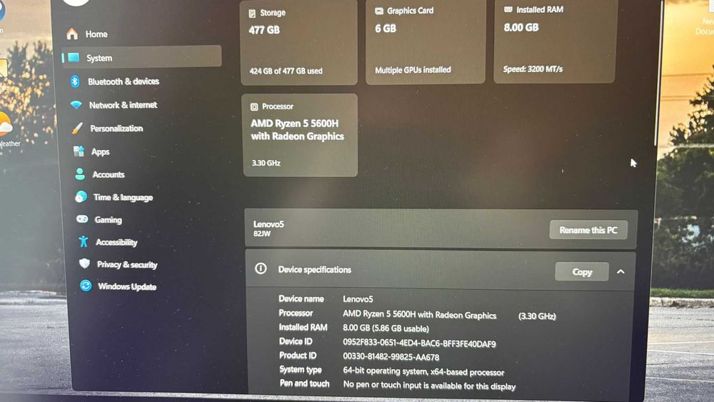 Laptop Gaming Lenovo Legion 5