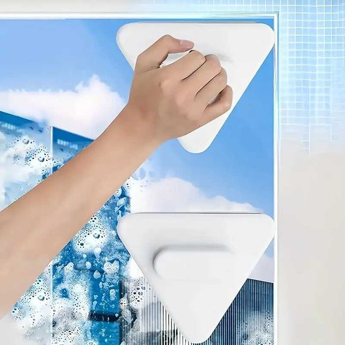 Curățător magnetic de geamuri cu două fețe