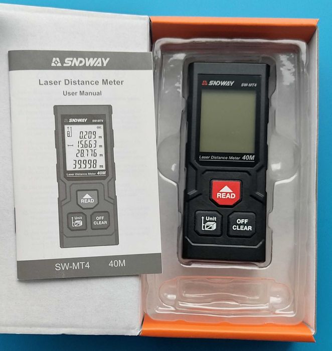 Дигитална лазерна ролетка рулетка 40 метра 40м далекомер, площ и обем
