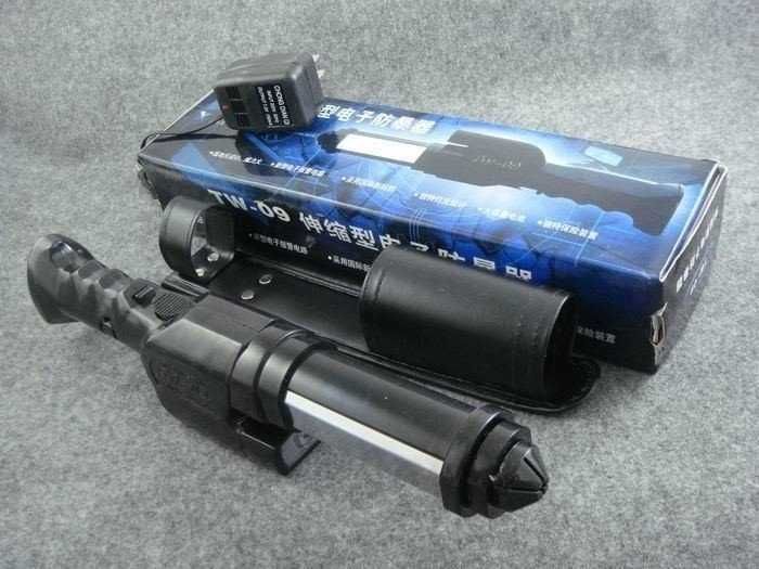 Baston electrosoc autoaparare deschidere automata sirena lanterna