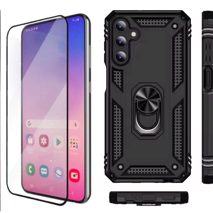 Samsung A23/A33/A34/A35/A16/A36/A56 Husa Armour cu Suport Case si Folie Sticla Completa