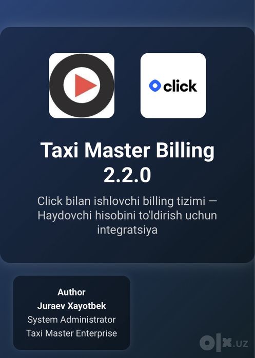 Paynet, Payme, Click — Taksi tizimingizga ulaymiz! Taxi master