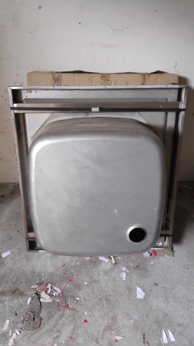 Нова професионална мивка с крака, неръждавейка, 70х75 см Топ цена