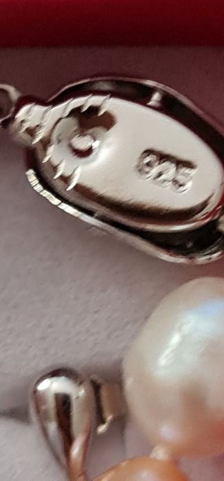 Сребърен комплект от естествени перли