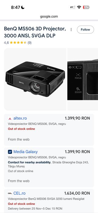 Videoproiector Benq MS506 sigilat