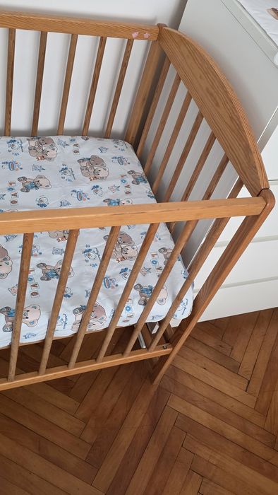 Pat de dormit copii patut bebe copil cu saltea lemn masiv