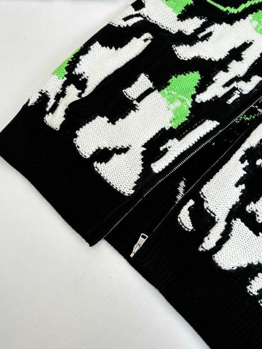 Gucci Ski-tematyczny krajobraz górski Intarsia wełna dzianina Zip