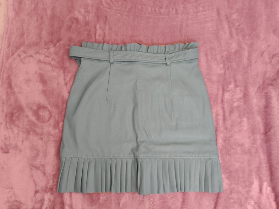 Fustă piele Verde-Turcoaz M
