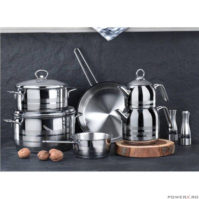 Cratita din inox,14X7cm, 1litru, compatibila cu plita cu inductie,