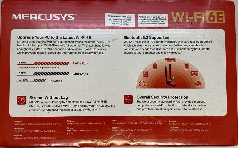 Mercusys V2 AXE5400/MA86XE sigilata