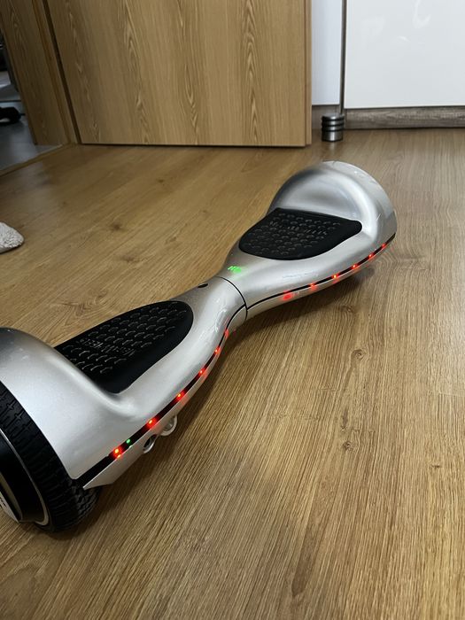 Hoverboard gri cu leduri