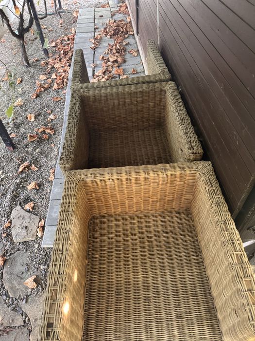 Canapea exterior ratan natural+4 scaune-Mobexpert 1190 ron