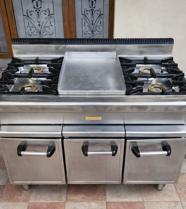 Aragaz Profesional Inox 4.Arzătoare +,Plită Horeca Putere Mare