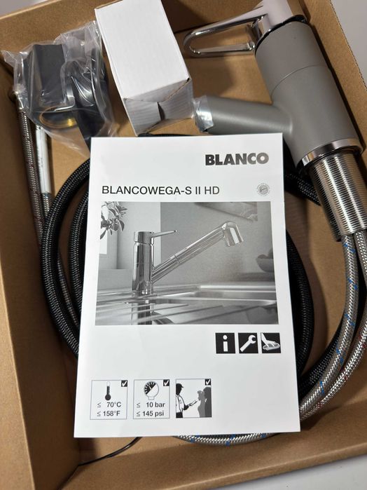 Blanco Wega-S II baterie bucătărie pe picior cu dus, cartus ceramic
