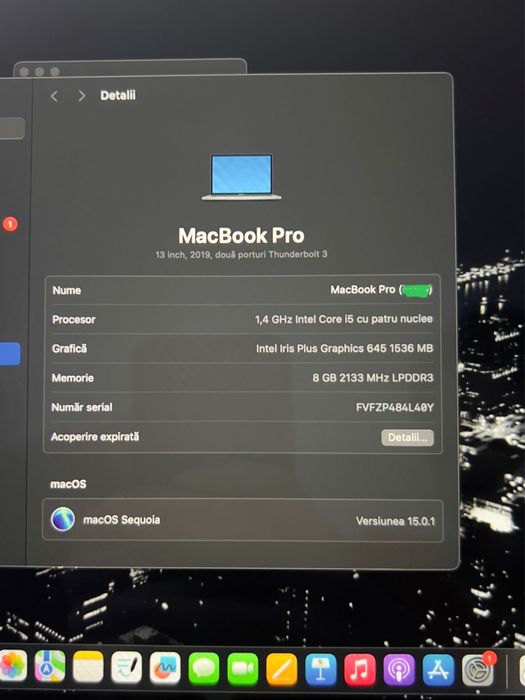 MacBook Pro 13 inch Retina Touch bar 2019