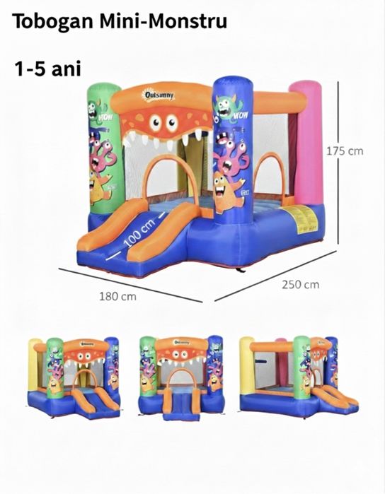 Inchiriez Tobogan Gonflabil 3 in 1 RACE Castel Unicorn petreceri copii