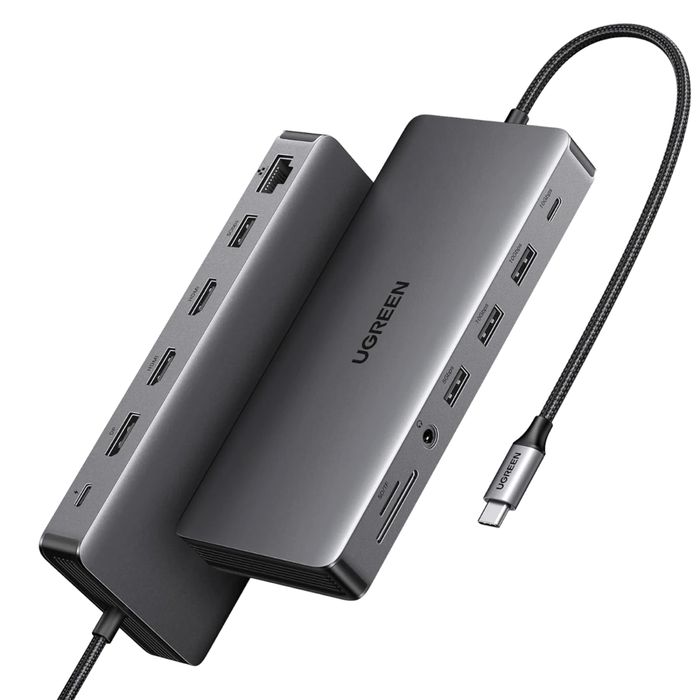 UGREEN Docking Station 13-в-1 USB-C Hub 4K 60Hz PD 100W RJ45