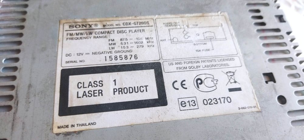 Blaupunkt CAR 300 и Sony cdx-gt200s