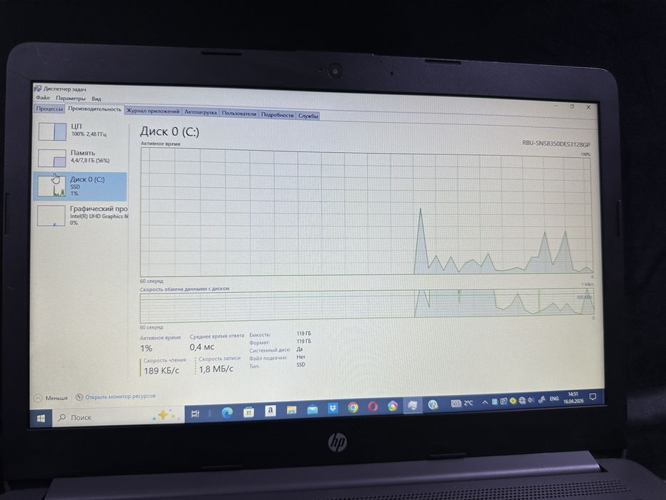 Ноутбук HP Pentium Silver N6